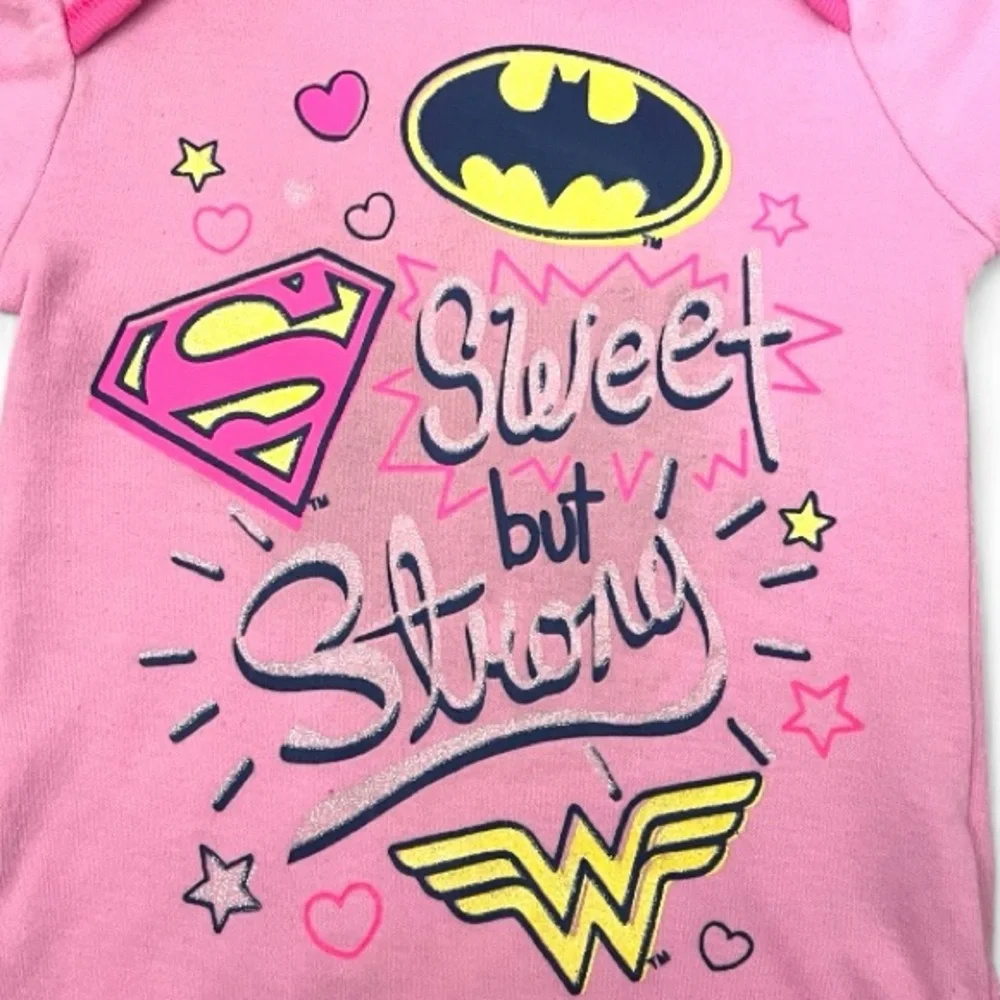 DC Comics Warner Bros Baby Girl Pink Superhero Onesie - Size 6/9 Months